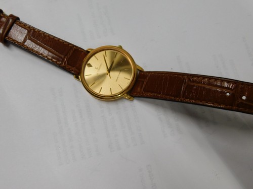 H2 LE CHATEAU echt Diamant 18K vergoldet 2011 Uhr mit Lederband - Bild 6 von 6