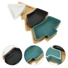 Christmas Tree Ceramic Dish Tray Porcelain Removable Snack Platter Cookie