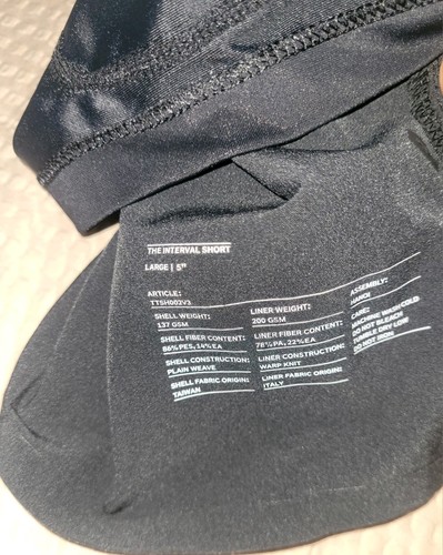 Studio Three x Ten Thousand Interval Lined Short Large Size Black 5" - Picture 8 of 8