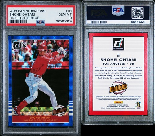 2019 Donruss Highlights Blue Shohei Ohtani 73/249 PSA 10 GEM MINT DODGERS POP 1 - Picture 3 of 3