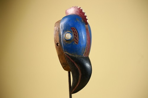 Máscara de pájaro Dan original africana vintage hecha a mano arte tribal coleccionable-G5831 - Imagen 10 de 24