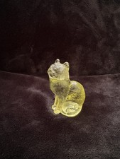 Vintage Mosser Glass Sitting Cat Figurine Light Yellow Color #2 Auction