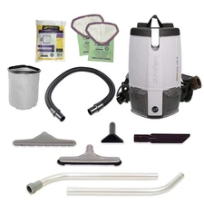 ProTeam ProVac FS 6 Backpack Vacuum 6 Qt HEPA Commercial w/ 100727 Tool Kit