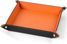 Valet Tray for Men Women, Nightstand Organizer Vanity Catchall Square, Orange 