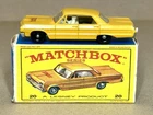 Matchbox Lesney #20 Chevrolet Impala Taxi w/Box 1965 Regular Wheels England
