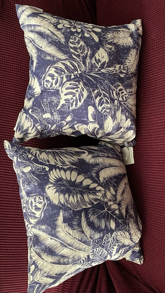 Set Of 2 Tommy Bahama Tropical Leaf Banana Pillows Indoor/Outdoor - Image 2 of 4