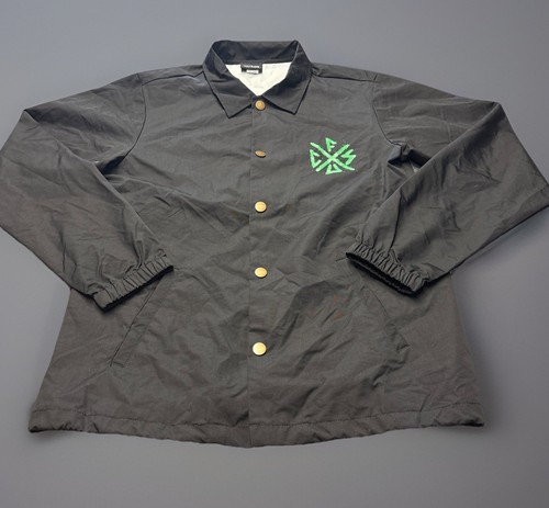 Vintage NHS Creature Skateboards Jacket Mens Small Black Green Skater Y2K - Picture 5 of 12