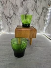 1960's Vintage Anchor Hocking Forest Green Juice Glasses-set of Two