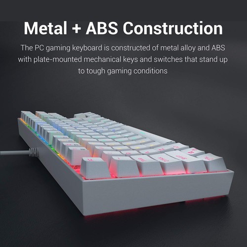 Redragon K552 Mechanical Gaming Keyboard Compact 87 Key Kumara Wired Cherry MX B - Picture 3 of 7