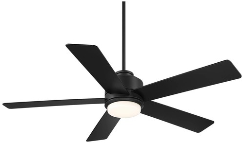 52" Casa Vieja Grand Palm Matte Black LED Damp Rated Fan with Remote - Picture 2 of 10