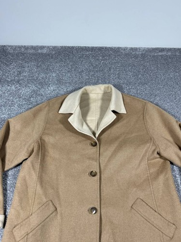 Vintage Escada Camel Hair Overcoat Womens 40 Fr Brown Wool Reversible - Picture 2 of 9
