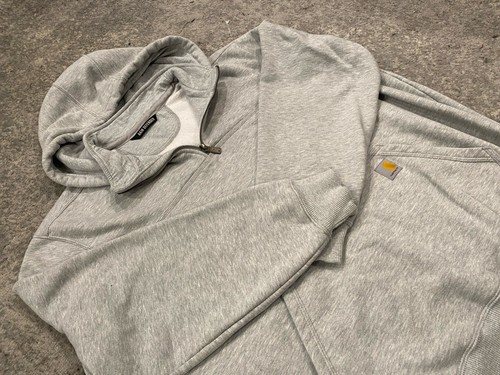 Carhartt Rain Defender 1/4 Zip Heavyweight Paxton Hoodie Men’s L Grey Loose Fit