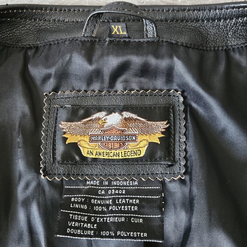 Gilet Harley-Davidson uomo borchiato pelle nero motociclista full zip taglia XL - Foto 4 di 15