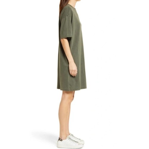 Nuevo ~ TREASURE & BOND ~ Vestido Camiseta Algodón Orgánico Olive Sarma Talla S - Imagen 3 de 9