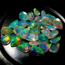 Natural Ethopian Opal Pear Faceted Cut 3x5mm To 8x12mm Loose Gemstone