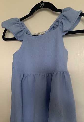 CHILDREN Girls Size 7 Textured Seersucker Sleeveless Ruffle Dress - Picture 2 of 4