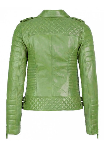 Women's Leather Jacket Pure Sheepskin Slim Fit Biker Motorcycle Designer Jacket - Picture 34 of 48