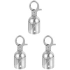  Set of 3 Rope Hook End Queue Long Cord Ends Metal Accessories Caps