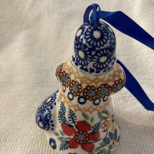 2 Blue Rose Polish Pottery Red Daisy & Blue Tulip Father Christmas Ornaments - Foto 8 di 10