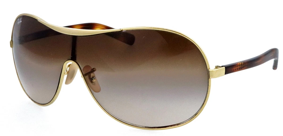 Ray-Ban RB 3350 001/13 Tortoise Gold Shield Sunglasses Small NEW Ray Ban Arista Gold & Tortoise Frames Green Lens  main image 3
