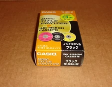 New Genuine Casio TR-18BK-3P Black Ink Ribbon Cassette for CW Disc Title Printer