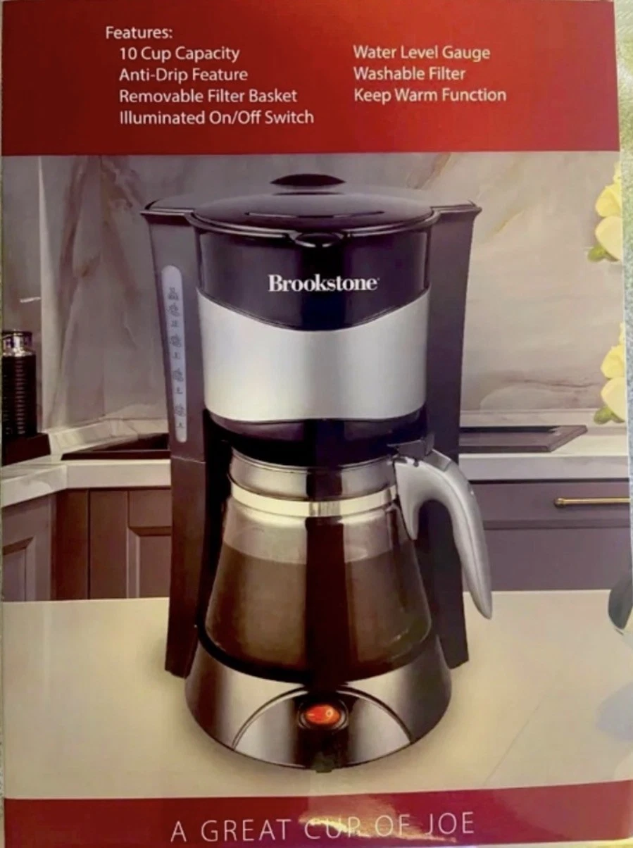 The Brookstone 10 Cup Drip Coffee Machine, Finish: stainless steel