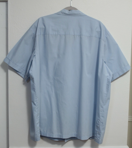 Cafe Luna Blue Men's Shirt Short Sleeve Linen Cotton Panel Woven Size 2X (50/52) - Picture 3 of 7