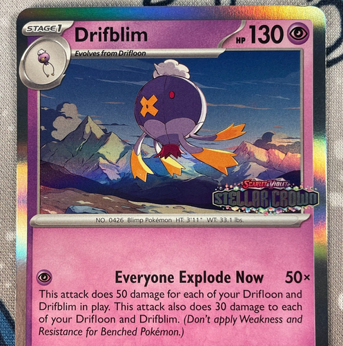 Drifblim SVP135 Prerelease Black Star Promo Holo Stellar Crown Pokemon Card NM - Picture 2 of 3