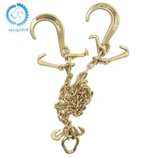 5/16''x3' G70 Truck Chain V-Chain Bridle w/ 8" Medium J Hooks, T- Hook & J-Hook