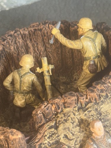 Custom German Mortar Pit Unimax Forces Valor 21st Ultimate 1:32 1/35 3 Figures - Picture 5 of 19