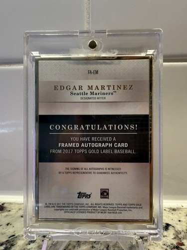 2017 Topps Gold Label - Gold Framed Autographs Edgar Martinez #FA-EM (AU) - Picture 2 of 2