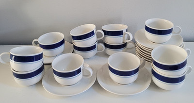12 Rorstrand Sweden DiaMant Azur VDN J.L. Tea Coffee Espresso Cups Swedish Blue