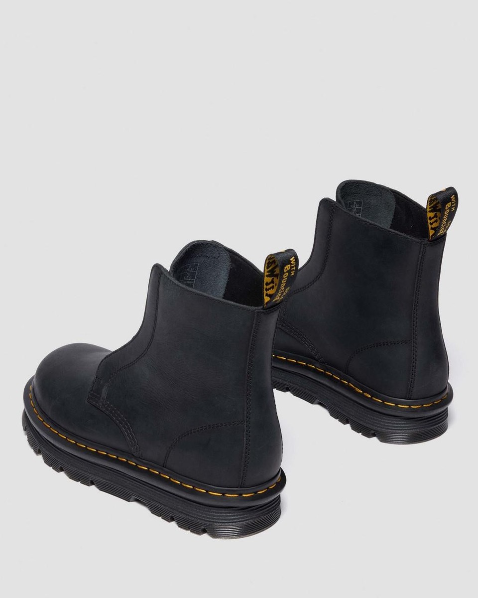 Dr. Martens Zebzag Laceless Slip On Leather Premium Boots Black | eBay