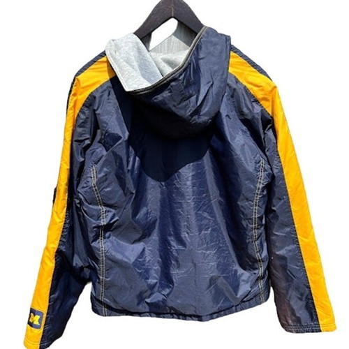 Michigan Wolverines Blue Yellow Cotton Lined hooded Jacket Size Youth Medium - Picture 2 of 8