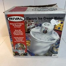 Rival Ice Cream Yogurt Freezer Maker 4 Quart Model 65301 Made USA TESTED WORKS