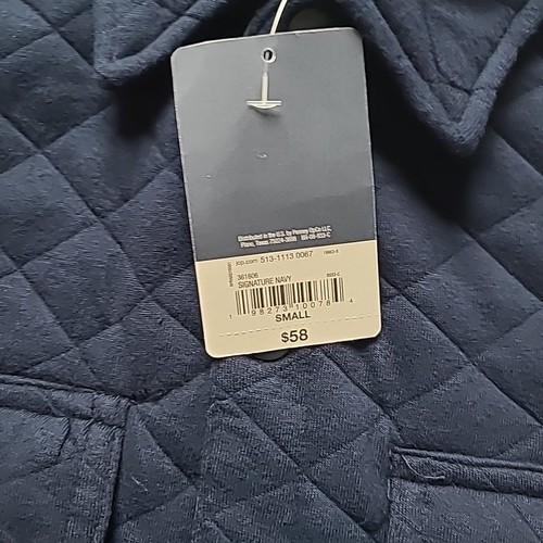 ST John's Bay NWT Men's Snap Front Quilted Navy Shirt Jacket Size Small - Picture 2 of 6