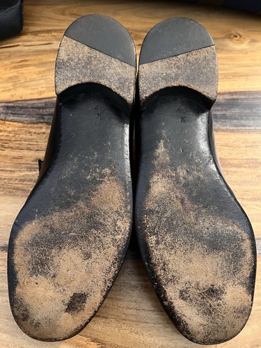 Rare Super Vintage Gucci Calfskin Leather Horsebit Loafers Gold Italy 46,5 - Bild 13 von 16