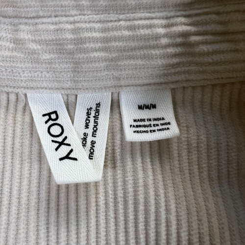 Camisa Roxy Let It Go Pana Manga Larga Abotonada Gran Tamaño Crema Talla M - Imagen 3 de 10