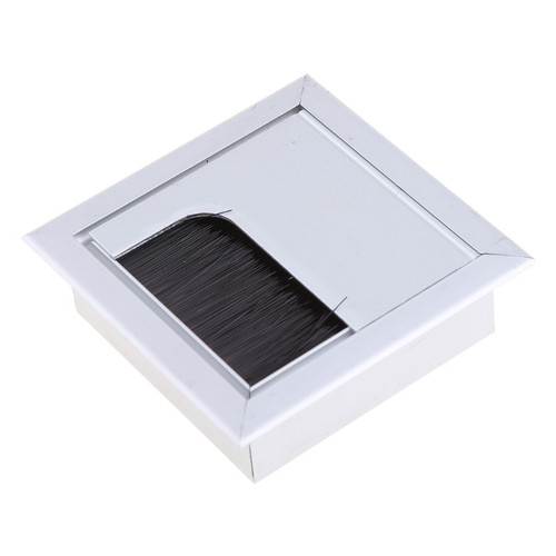Aluminium Square Rectangle Desk Computer Wire Cable Outlet Insert Hole Cover - Afbeelding 3 van 10