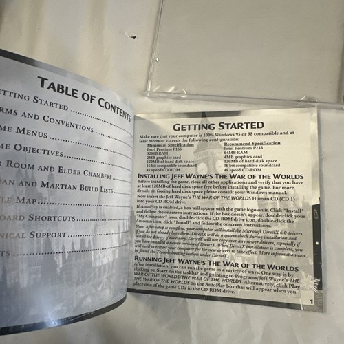 Jeff Wayne's WAR OF THE WORLDS Game CD ROM Windows 95, Manual Vintage PC Game C8 - Picture 8 of 14