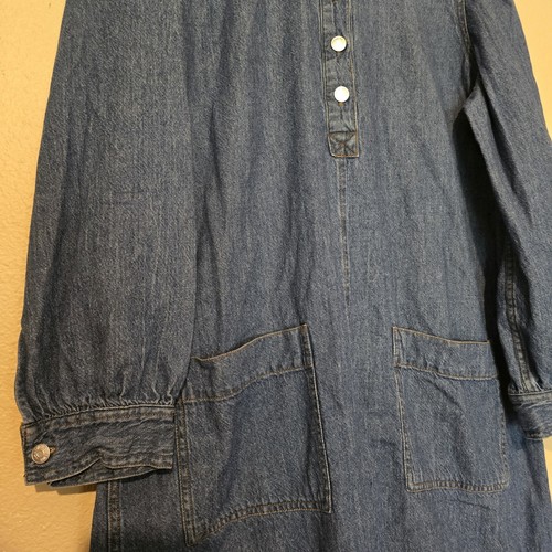 Camisa Madewell Denim Parche Bolsillo Popover Talla M Azul Denim Mezcla de Lino - Imagen 3 de 7