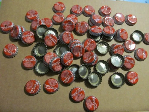 70+ COCA COLA SODA CLASSIC  USED VINTAGE PLASTIC LINED SODA CAPS BETHLEHEM PA