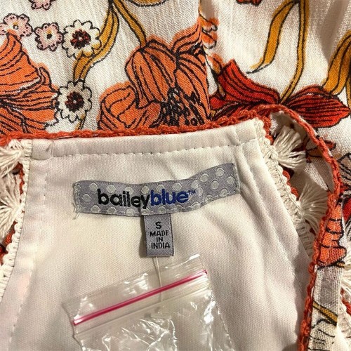 Bailey Blue Floral Halter Romper Orange and Cream Women's Size Small - Picture 6 of 9