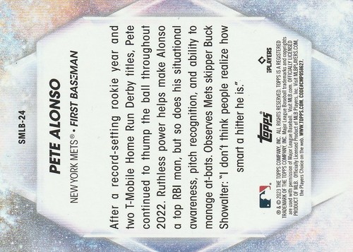 Pete Alonso 2023 Topps Stars Of MLB #SMLB24 -New York Mets- FREE SHIPPING - Picture 2 of 2