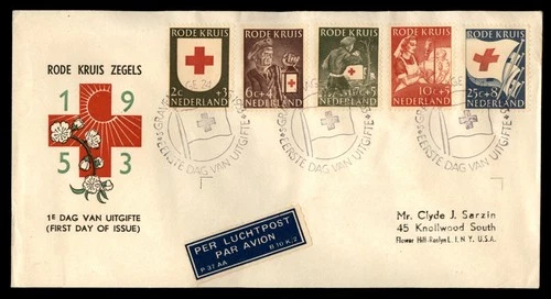 Mayfairstamps Netherlands FDC 1953 Red Cross Combo The Hague First Day Cover aaw
