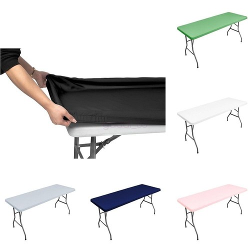 Rectangle Table Cover Elastic Washable Table Covers Fitted Vinyl Tablecloth 2025 - Picture 3 of 42