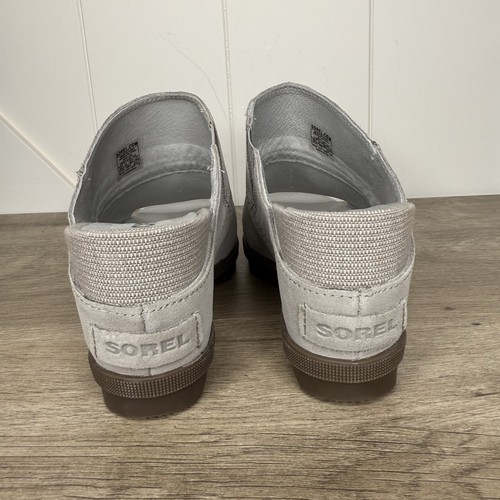 SOREL Suede Joanie II Gray Slide Wedge Mule Sandals Shoes Women's Size 8.5 - Picture 4 of 11