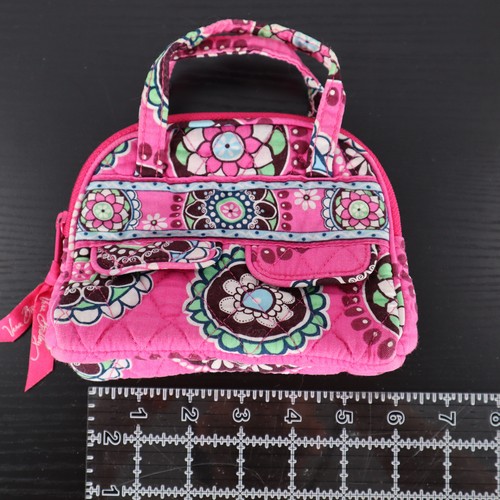 Vera Bradley Quilted Mini Handbag Purse Pink Floral Change Coin Bag Small Tote - Picture 5 of 7