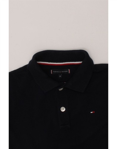 TOMMY HILFIGER Boys Polo Shirt 7-8 Years Navy Blue Cotton DH43 - Picture 4 of 4
