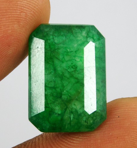 Esmeralda verde colombiana natural certificada 21,10 quilates - piedra preciosa suelta corte esmeralda - Imagen 5 de 10